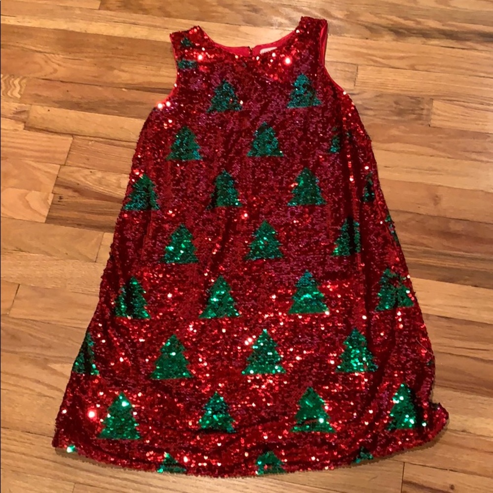 Girls Flip Sequence Christmas Dress